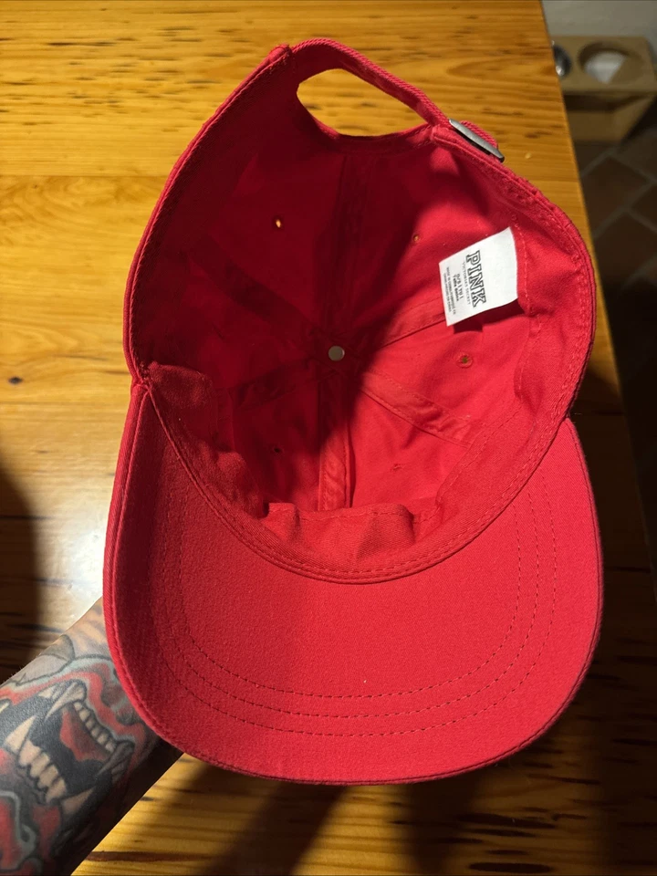 Victoria’s Secret红色粉红色棒球可调帽 — 第 4/4 张图片