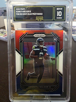2022 Panini Prizm Kenneth Walker III Seahawks #318 Rookies Red White & Blue RC