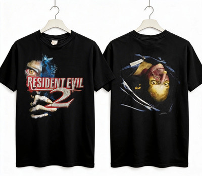 RESIDENT EVIL 2 1998 2 sided Graphic Black T shirt