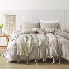 Khaki Duvet Cover King Size, 3 Pieces Duvet Cover Set