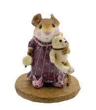 Wee Forest Folk M-218 Mousey's Bunny Slippers - Grape w/ Polar Bear (RETIRED)