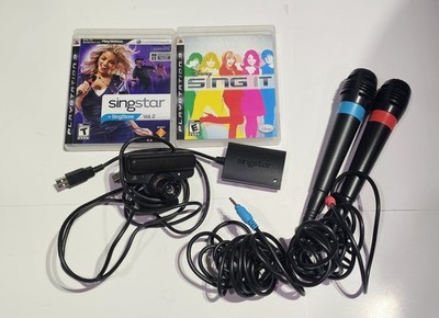 Playstation 3 PS3 Sing Bundle With Singing Games Microphones + Move Camera