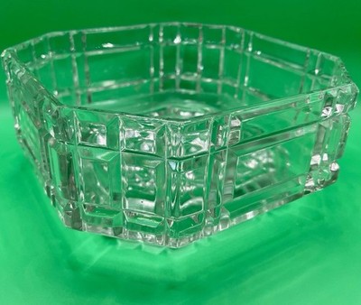 Stunning E.A.P.G. Heavy Cut Glass Candy Dish Footed Square Cut Trinket EUC
