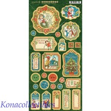 Graphic 45 Christmas Magic Chipboard 6x12 New Holidays, Elves 