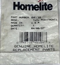 Homelite 00138 Throttle Rod Link Wire ~ 20 LX30 180 CS3012 Saw NOS Genuine OEM