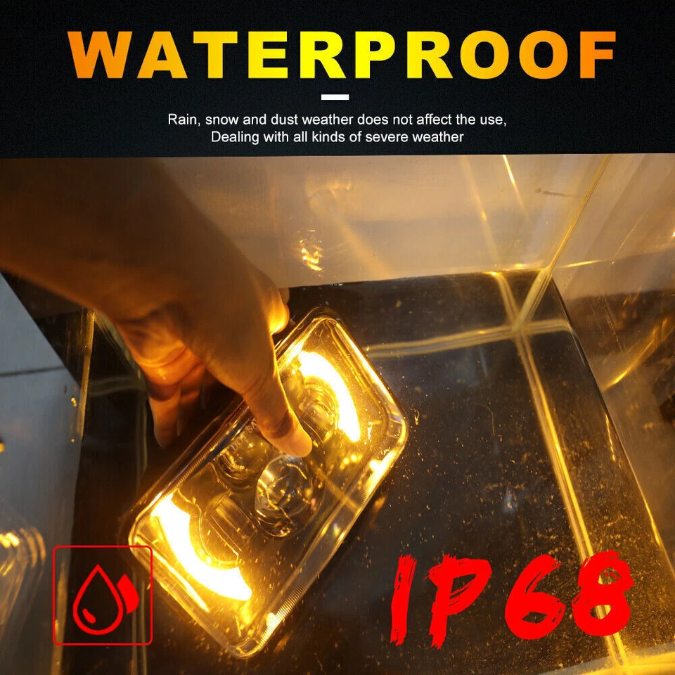 Faros LED PUNTO 4x6 pulgadas haz alto bajo para camioneta Nissan 720 200SX 1983-1986 4 un. Foto 4 de 4