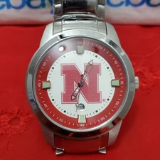 SunTime Men's Collegiate Titan Stainless Steel Watch - Nebraska Cornhuskers