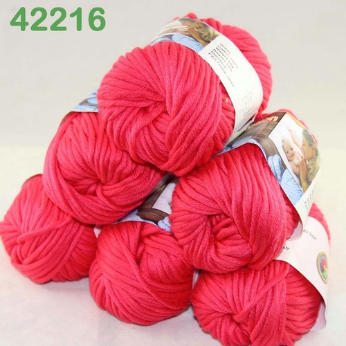 Hot Sale 6BallsX50gr Thick Chunky DIY Worsted 100% Cotton HAND Knitting Yarn 16