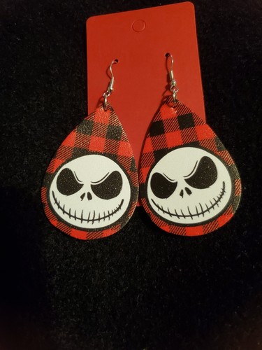 Halloween Horror Inspired Dangle Drop Hook Earrings Faux Leather, Enamel Or Wood - Picture 80 of 101