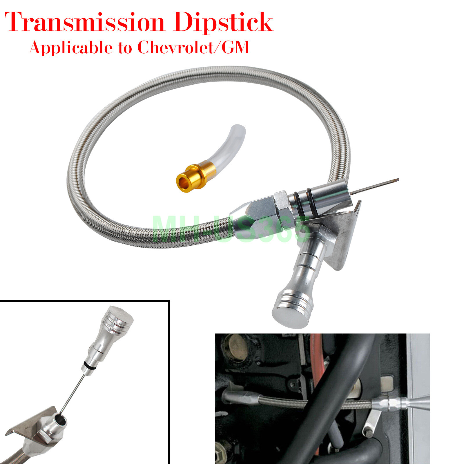 Stainless Flexible Dipstick for GM TH400 TH350 Turbo Transmission SBC