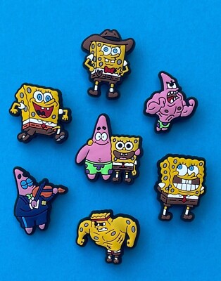7 x Schuhstecker/Shoe Charms/Set für SPONGEBOB*PATRICK* Fans/FREUNDE/MUSKELN