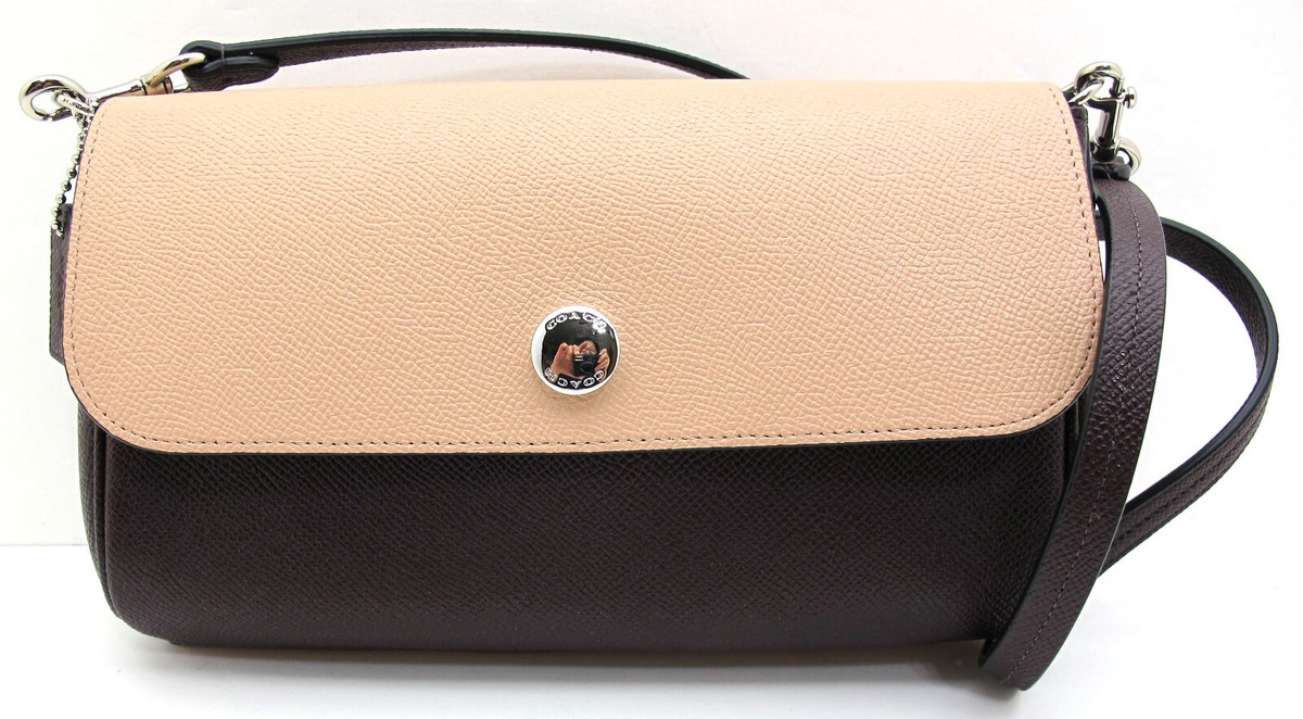 NEW COACH RUBY Reversible Tone Leather Crossbody Oxblood Light Pink Silver