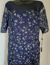 Adrianna Papell Womens Dress Size 8 Blue Beige Midnight Floral NEW
