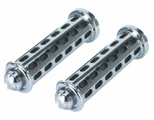 bike Grips BLock Black/Chrome 9808 Eagle. lowrider grips, beach cruiser grips