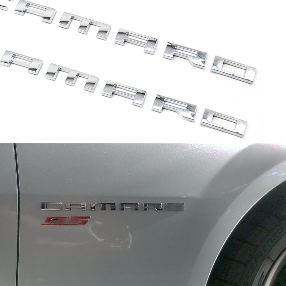 Gloss Chrome Fender Side Letter Emblem Nameplate Badge FOR CAMARO 2010-2015