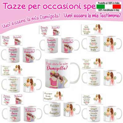 Tazza Sposa Matrimonio Vuoi Essere La Mia Testimone Damigella Personalizzabile Ebay
