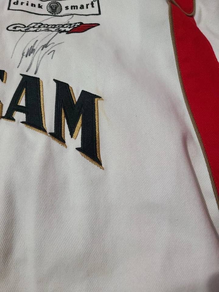 Chaqueta con botones JH Design Robby Gordon Jim Bean FIRMADA para hombre talla XL, usada Foto 3 de 4