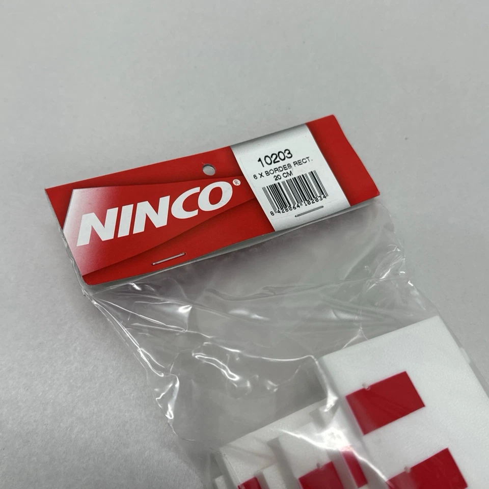 1 paquete NINCO #10203 exterior recto 200 mm borde/berma, blanco y rojo (6 piezas) - NUEVO Foto 2 de 3