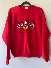 Vintage Disney 90  s Disney Store Red Mickey Crewneck Sweater Size Large
