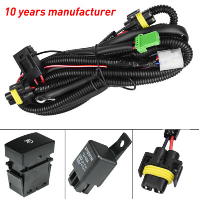 H11 Dynitx Fog Light Wiring Harness Switch LED Light For honda nissan