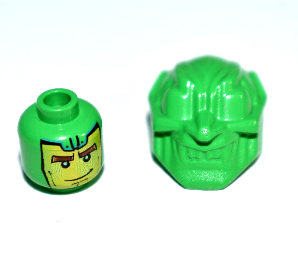 LEGO SPIDERMAN Minifigure Green Goblin Head Mask Lot Face Lines on