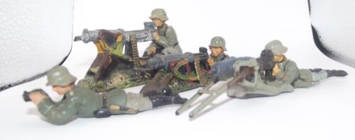 Hausser Elastolin 4 x Soldaten Heer : Maschinengewehr Gruppe mit Beobachter - Bild 1 von 6