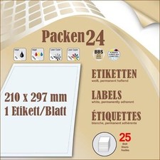 Schachtel(n) á 25 Blatt Packen24 Etiketten 210x297 mm selbstklebend A4