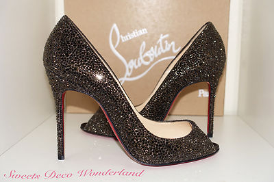100% AUTH CHRISTIAN LOUBOUTIN SEXY STRASS 100 SWAROVSKI CRYSTAL