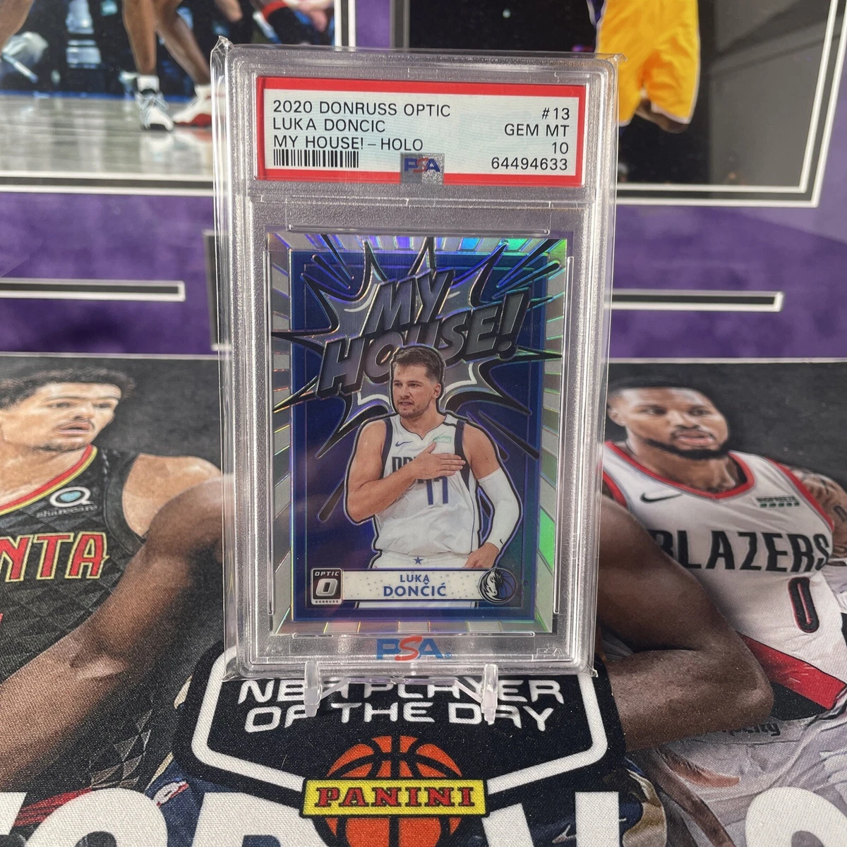 2020-21 Panini Donruss Optic LUKA DONCIC MY HOUSE HOLO SILVER PRIZM MAVS  PSA 10