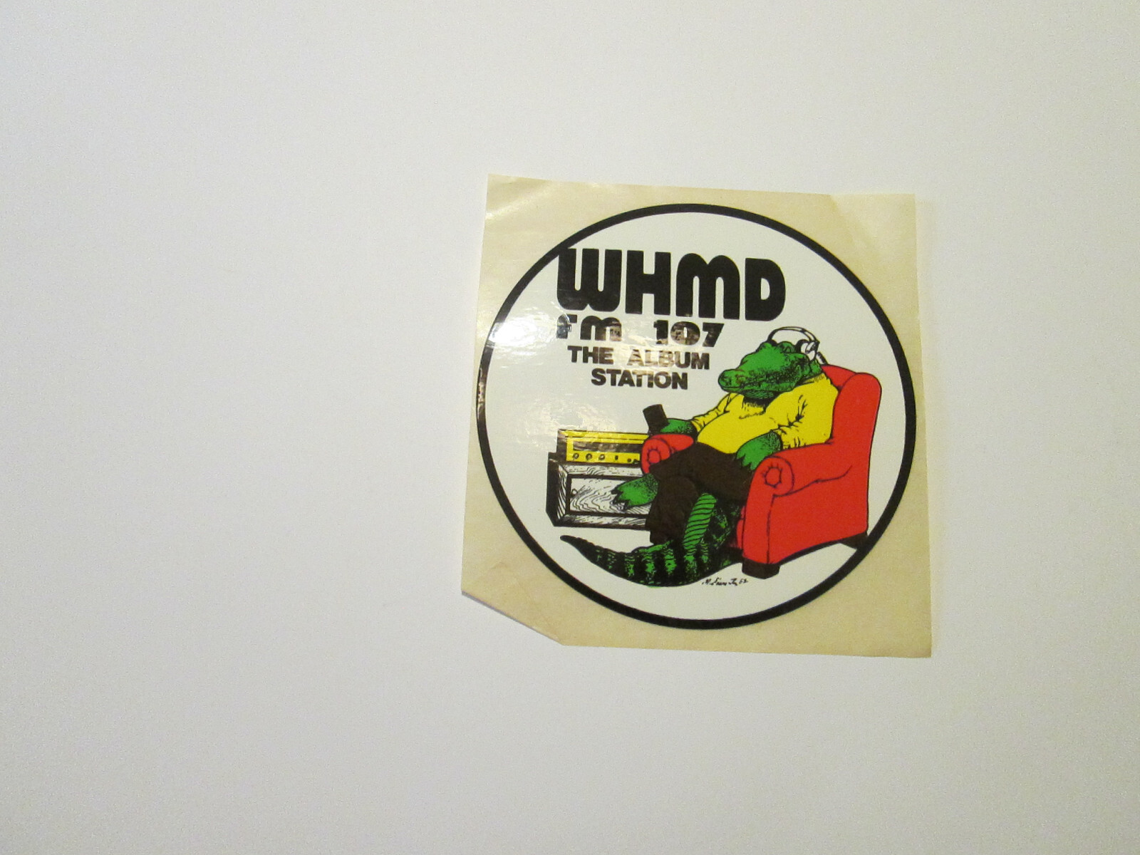 Hammond Sticker 1982 WHMD FM 107 The Album Station Round Sticker Alligator UNUSED ...
