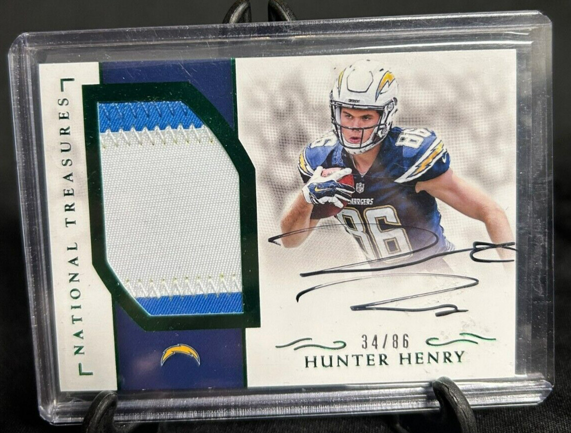 2016 Panini National Treasures Football HUNTER HENRY Green RPA #34/86