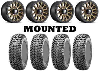 Kit 4 Maxxis Liberty Tires 32x10-15 on Fuel Vector Bronze D600 Wheels POL