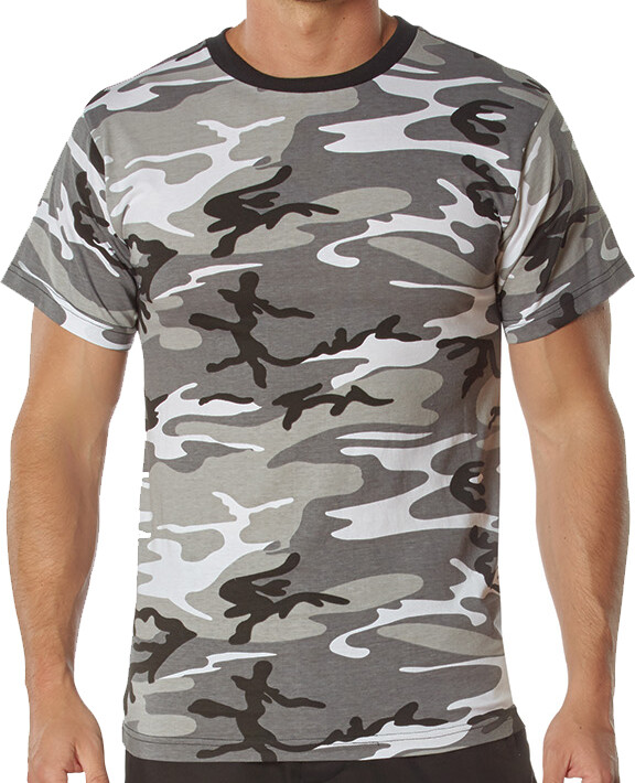 100% Cotton 5oz. Camouflage Short Sleeve T-Shirt Army Fashion