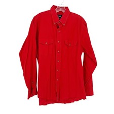 Wrangler Shirt Men's 16.5 35 Long Sleeve Button Down Long Tail USA Made Red West