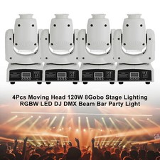 4x Moving Head 120W 8Gobo Stage Lighting RGBW LED DJ DMX Beam Bar Party Light L3
