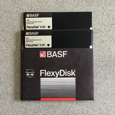 BASF FlexyDisk 5.25 One sided/double density qualimetric Vintage (2x)