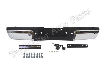 For 2008-2012 Super Duty Rear Step Bumper Chrome Assy Pad Hitch Brkt W/Sensor Ho