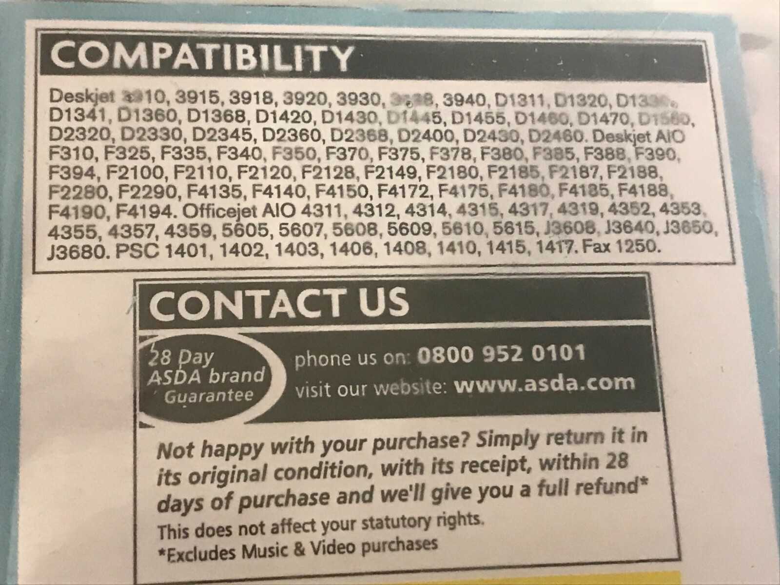 asda ink cartridges hp 304