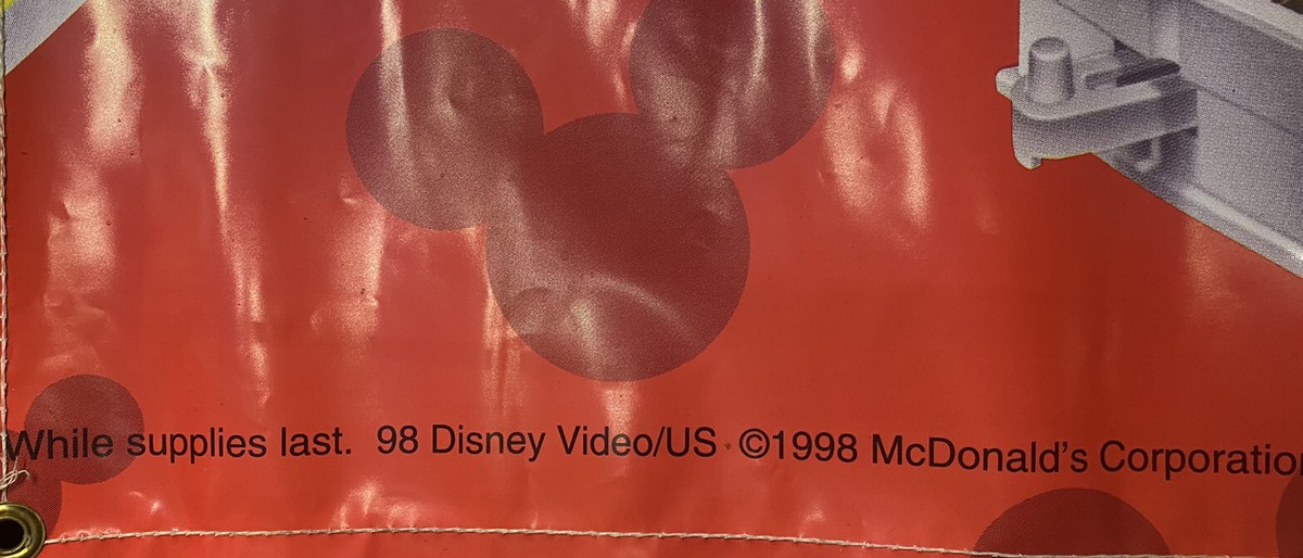 1998 アメリカ マクドナルド 店舗 ディスプレイ バナー 特大 サイン 1998 McDonald's Happy Meal Large Banner Display Sign