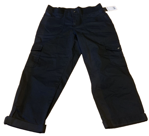 Lee women's Capri Cargo Pants Size 6 Medium Relaxed Fit Black