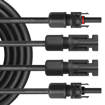 Solar Verlängerungskabel Solarkabel mit Stecker 4mm² 6mm² Kabel für Solarmodule