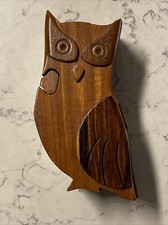 Owl Puzzle Secret Compartment hand made wooden puzzle box size 5" x 2.5"
