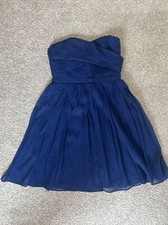 Womens Size 4 J. Crew Navy Blue Strapless Chiffon Bridesmaid Dress Arabella