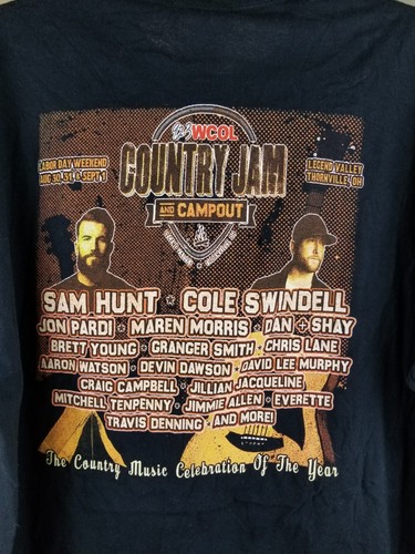 VINTAGE Y2K COUNTRY JAM SAM HUNT & COLE SWINDELL COUNTRY MUSIC CONCERT T-SHIRT