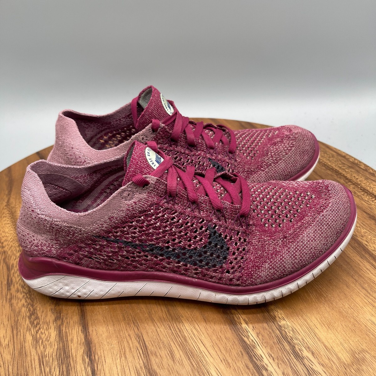 Nike Free RN Flyknit Shoes Womens Size Raspberry Red Running Comfort  Walking