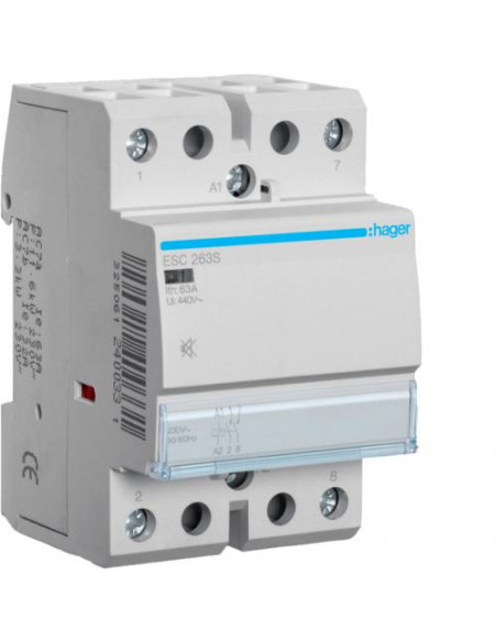 Contacteur Hager ESC263S 63A 230V anti bourdonnement pour chauffe eau