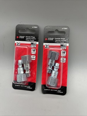 4 Pack Milton S728 1/4'' M-Style Female Plug New