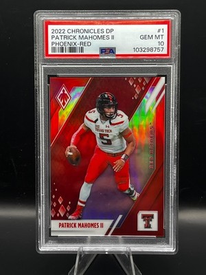 2022 Panini Patrick Mahomes Phoenix Red #5/149 PSA 10 Jersey Number JSY#