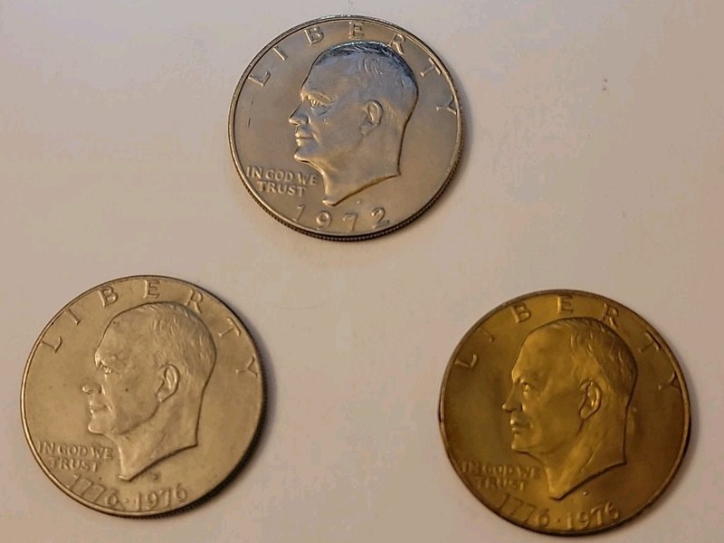 Eisenhower One Dollar Coin Lot Of 3 - Great Condition! 