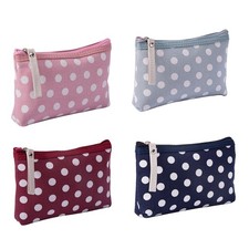 4 Pcs Zipper Toiletry Bag Cosmetics Pouch Canvas Zippered Coin Purse